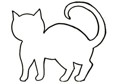 Трафарет силуэта кошки для вырезания (49 фото)