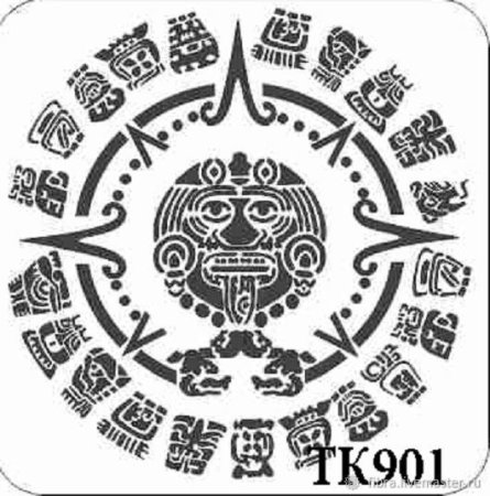 Календарь ацтеков трафарет