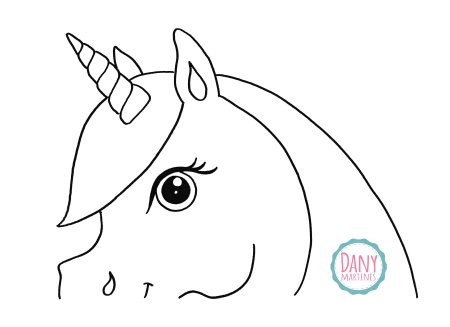 Голова единорога трафарет