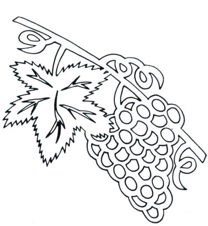 Лист винограда раскраска