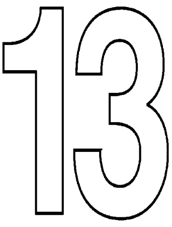 Цифра 13 трафарет