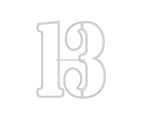 Цифра 13 трафарет для торта