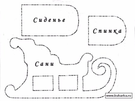 Чертеж саней Деда Мороза из картона