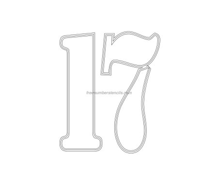 Цифра 17 трафарет красивая