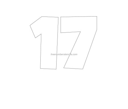Цифра 17 трафарет