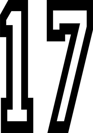 Цифра 17 трафарет