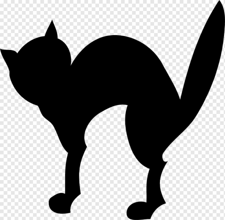 Черная кошка силуэт