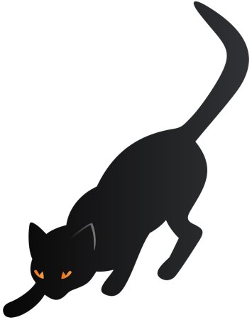 Черная кошка силуэт