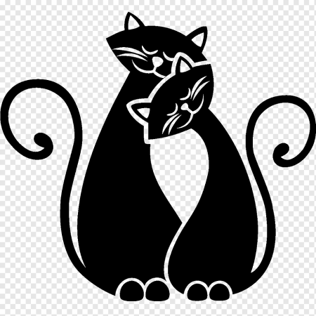 Силуэт двух кошек