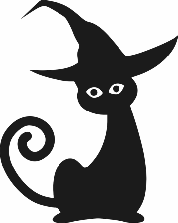 Трафарет кошек для Хэллоуина