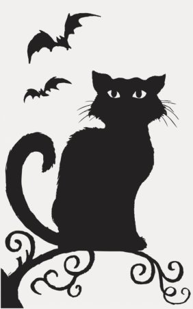 Трафарет кошек для Хэллоуина
