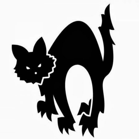 Трафарет кошек для Хэллоуина