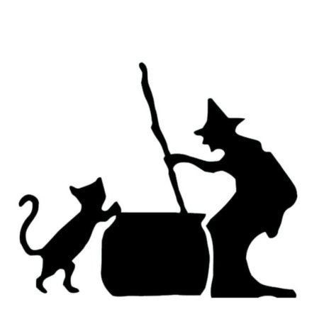 Трафарет кошки на Хэллоуин