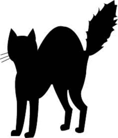 Контур черной кошки на Хэллоуин