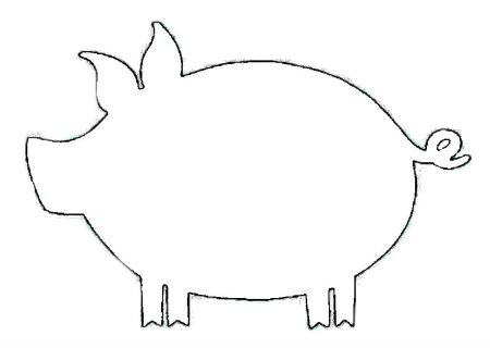 Свинья сбоку контур