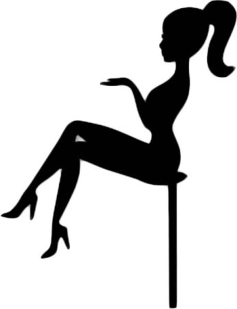 Топпер силуэт девушки на торт