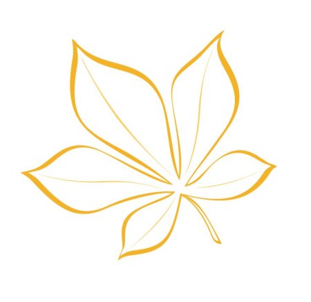 Лист каштана трафарет