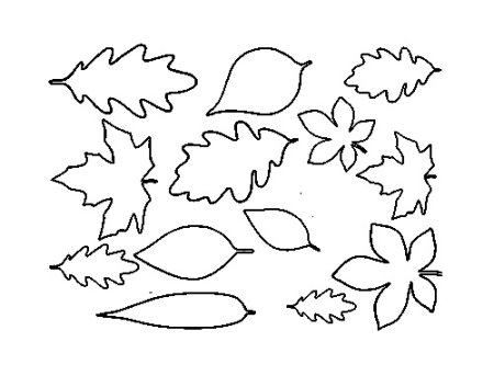 Шаблон листьев для аппликации