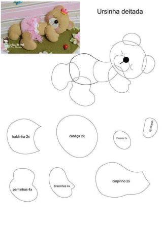 Игрушки для мобиля из фетра выкройка Медвежонок
