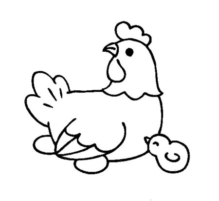 Курица раскраска