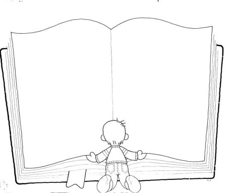 Открытая книга раскраска для детей