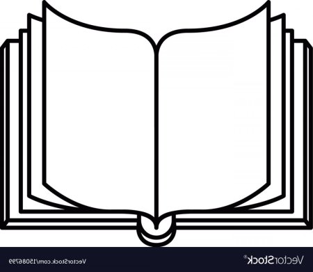Раскрытая книжка трафарет