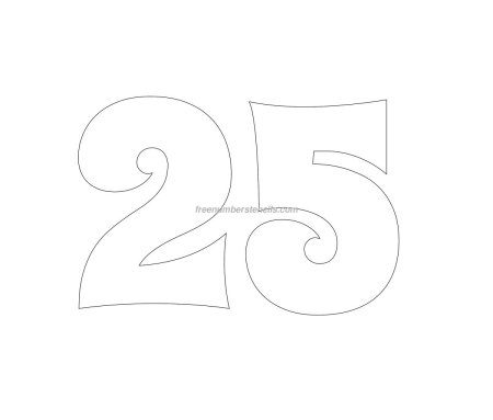 Цифра 25 трафарет