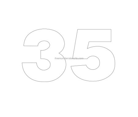 Цифра 35 трафарет