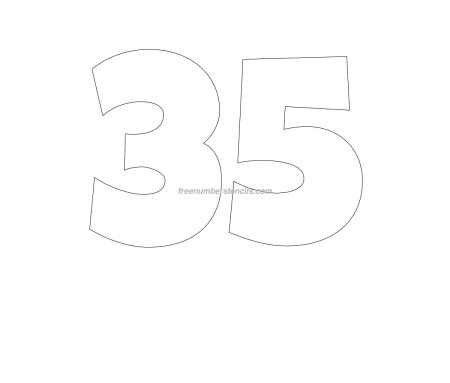 Цифра 35 трафарет