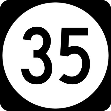 Цифра 35 в круге