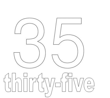 Цифра 35 трафарет