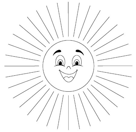 Трафарет солнышка с лучиками (41 фото)
