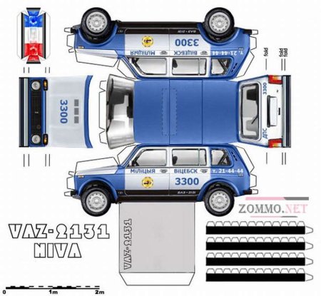 Машинки модели из бумаги ВАЗ 2131