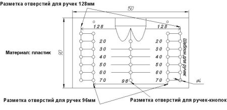 Чертеж шаблона для сверления отверстий