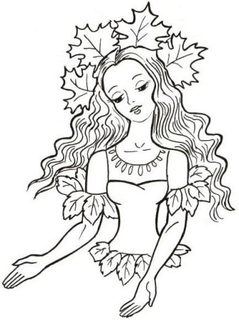 Раскраска из осенних листьев