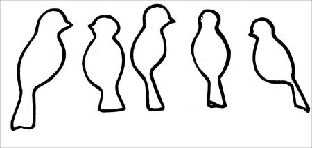 Трафарет птички для вырезания