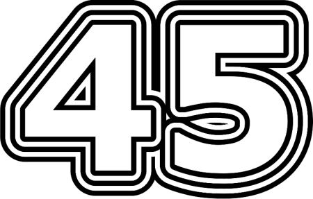 Цифра 45 трафарет