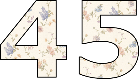 Цифра 45 трафарет
