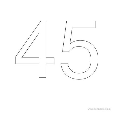 Цифра 45 трафарет