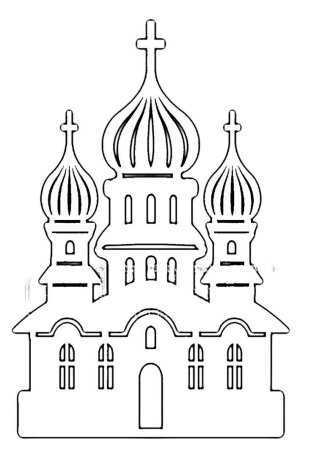 Трафарет церкви для вырезания