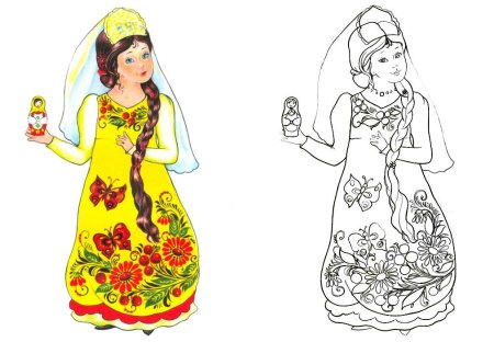Раскраски куклы вырезалки