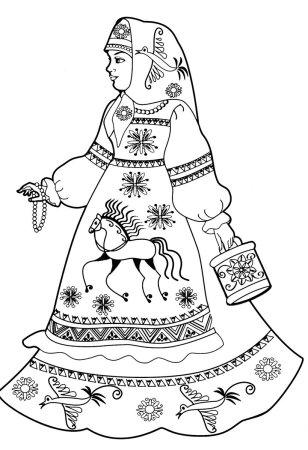 Раскраска "русские красавицы"