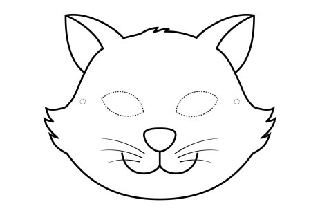 Маска кота для детей трафарет