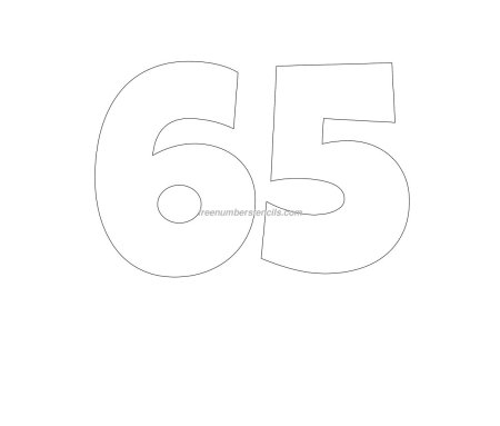 Цифра 65 трафарет