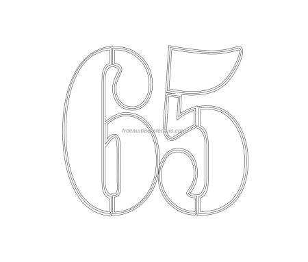 Цифра 65 трафарет
