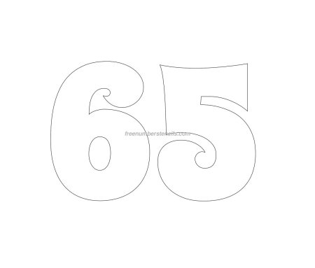 Цифра 65 трафарет