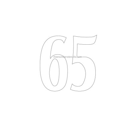 Цифра 65 трафарет для торта