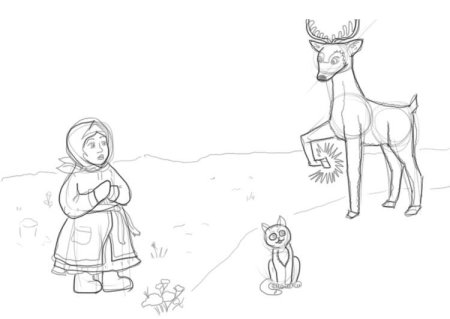 Иллюстрация к сказке серебряное копытце рисунок