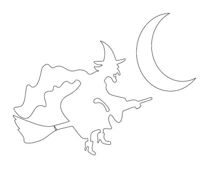 Кот на месяце трафарет