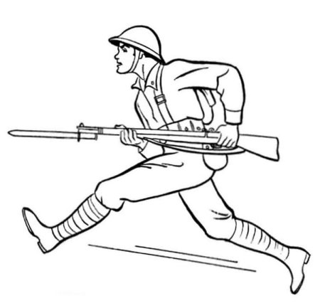 Раскраска военные солдаты